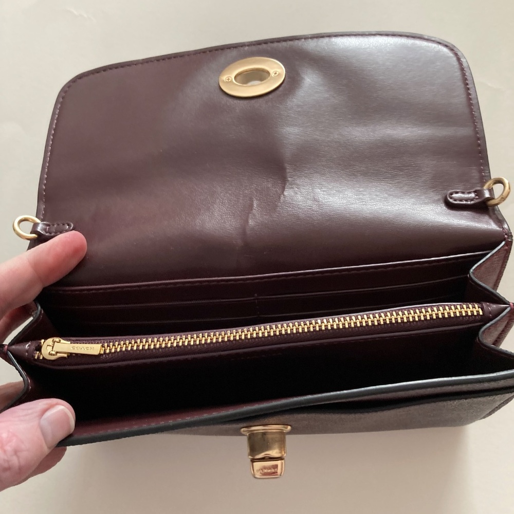 Coach Burgandy Crossbody with Metallic Sides - Picture 2 of 5